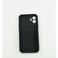 Husa protectie Vafy cu suport card compatibila cu Apple iPhone 12 Mini Negru