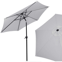Umbrela terasa gradina, cu manivela si inclinare, diametru 260cm, gri