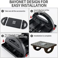 Suport Ergonimic pentru Picioare, Flippy, Plastic, cu Role de Masaj pentru Talpi, pentru Birou, Usor de Transportat, Detasabil, 33.5x24x12 cm, Negru