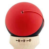 Kendama X Originala, Profesionala, Flippy, Cupe Mari KING SIZE V3, Rubber Grip, Gaura in Baza, Rulment Metalic, din lemn 18 cm, Ata 62/65 cm, M Bicolor Rosu Dublu/Negru