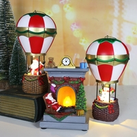 Decoratiune de Craciun tip Semineu, Flippy, Semineu Decorativ cu Foc din Rasina, Model Semineu cu Mos Craciun, Flacara Iluminare LED, 13.5 x 9 x 6 cm, Gri Rosu