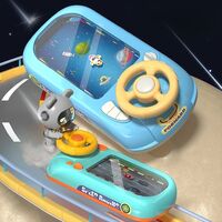 Joc Simulator de Condus, Flippy, 3-6 Ani, Volan Interactiv, Efecte Sonore, din ABS, USB Inclus, Albastru