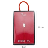 Martisor Bratara Argint 925, Jolie, Model Inima Mare Mica, Martisor de 1 Martie, cu Snur Rosu, Argintiu