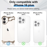 Husa Metalica Compatibila cu iPhone 16 Plus, Vafy, Protectie pentru Colturile Telefonului si Camera, Aliaj, Antisoc, Antizgariere, Auriu