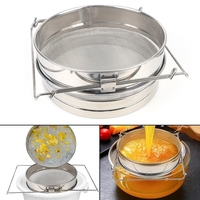 Strecuratoare Apicola, Flippy, din Inox, Dubla, Filtrare Miere, 25 x 25 x 10 cm, Gri