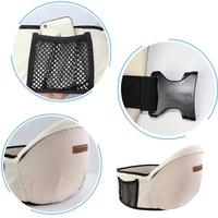Port-Bebe Ergonomic Ajustabil cu Scaun, 3 Pozitii, Bumbac Respirabil, pentru Copii 0-3 Ani, 20 kg Maxim, 25 x 22 x 18 cm, Gri