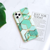 Husa protectie pentru Samsung A71 Soft IMD TPU Marble Geometric Verde