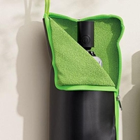 Husa Depozitare Umbrela, Flippy, Impermeabila, Interior Microfibra, cu Fermoar, 28 x 12 cm, Negru/Verde
