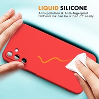 Husa de Protectie, Vafy, pentru Samsung Galaxy A15, Liquid Silicone, cu Microfibra pe Interior, Protectie Antisoc, Compatibil Incarcare Wireless, Rosu