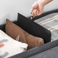 SONGMICS Taburet pliabil cu sezut moale, spatiu de depozitare 131litri, maxim 300kg, 110x38x38cm, gri inchis