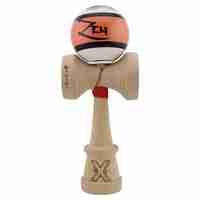 Kendama X Zen Series Originala, Profesionala, Flippy, Cupe Mari KING SIZE V3, Super Sticky, Gaura in Baza, Rulment Metalic, din lemn 18 cm, Ata 62/65 cm, Coral