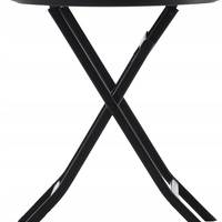 Set mobilier balcon pliabil cu masa sticla si 2 scaune, structura metalica, 60x70 cm, negru