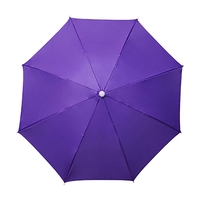 Umbrela de Cap, Flippy, Diametru 69 cm, Snur Reglabil de Cap, Protectie UV/Ploaie, Mov