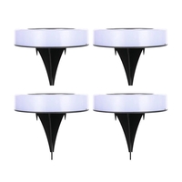 Set 4 Lampi Solare Led pentru Gradina, Flippy, Model Cerc, 10.5 x 2.4 cm, Buton On-Off, Multicolor, Negru/Alb