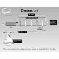 Instalatie Craciun, 80 m, 800 Led-uri ,Liniara, Albastru, 8 jocuri de lumini, Transformator cu telecomanda, Interconectabila, Prelungitor 3 m inclus, Fir Verde, Vafy