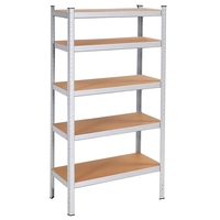 Raft cadru metalic modular pentru depozitare, 5 polite, 180x90x30cm, sarcina 875kg