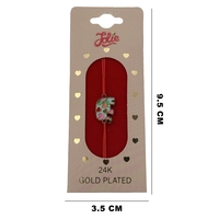 Bratara Placata cu Aur 24k Copii, Jolie, Model Elefant, cu Snur Rosu, 3.5 x 9.5, Multicolor