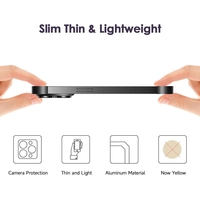 Husa Metalica Edgeless Compatibila cu iPhone 16 Plus, Vafy, Protectie pentru Colturi si Camera, Aliaj Aluminiu, Antisoc, Antizgariere, Negru