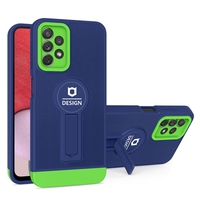Husa Armor Design cu Stand pentru iPhone 11, Albastru/ Verde, Suport Auto Magnetic, Wireless Charge, Protectie Antisoc, Vafy
