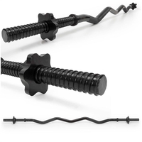 Bara haltera curbata Z pentru greutati 120 cm, diametru 25 mm, otel, incarcare maxima 140 kg, negru