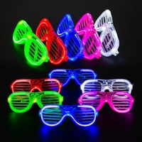 Ochelari de Petrecere cu LED, Flippy, Model Grilaj, din Plastic, 3 Moduri de Iluminat, Marime Universala, Multicolor