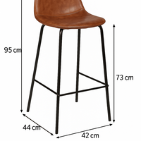 Scaun bar Atmosphera Vladi, cadru metal si lemn, 44x42x95 cm, maro