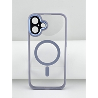 Husa de Protectie Compatibil cu iPhone 16 Plus, Vafy, Incarcare Wireless, Tehnologie Magsafe, Carcasa din TPU/ PC, Protectie Camera, Antisoc, Antizgariere, Mov (lila) - Transparent