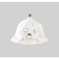 Palarie de Protectie pentru Bebelusi, Vafy, Model cu Norisori Roz, Pescareasca, de Primavara si Toamna, cu Masca si Fermoar, 48 cm, pentru 6-12 Luni, Roz
