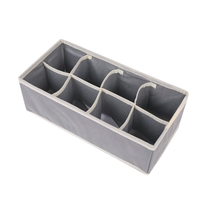 Cutie De Depozitare, Flippy, Pentru Lenjerie, Sosete Si Sutiene, Material Textil, 8 Compartimente, 32 x 16 x 10 cm, Culoare Gri