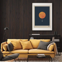 Riflaj MDF decorativ LDA PREMIUM de tip Panou Acustic, Stejar Maro inchis, 260x40 cm