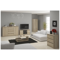 Comoda TV cu 2 usi si o polita, PAL laminat 16 mm, 120x40x55 cm, stejar sonoma