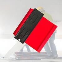 Sablon Masurare Contur, Vafy, Cu Rigla Integrata, pentru Copiere Unghiuri si Forme Neregulate, Plastic Rezistent, 14.6 x 10.5 cm, Rosu/Negru