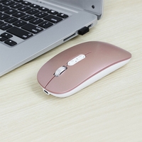 Mouse Wireless Reincarcabil, Vafy, Compatibil Windows/macOS, Bluetooth 5.1 + 2.4GHz, Silentios, DPI 800/1200/1600, Roz Auriu