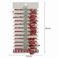 Martisor Bratara cu Ciucure pentru Dama, Jolie, Model Cerc Infinit, Set 12 bucati, Pandativ din Inox cu Pietre, Snur Reglabil, Rosu/Alb