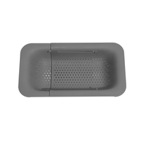 Cos pentru Scurgere Chiuveta de Bucatarie, Flippy, Plastic, Telescopic, 36x20x5 cm, Gri