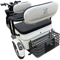 Triciclu Electric V6, Saige, Fara Permis, cu Doua Locuri, Motor 1800W, Baterie 72V24Ah, Autonomie 60km, 220x88x105 cm, Viteza Maxima 25km/h, Alb