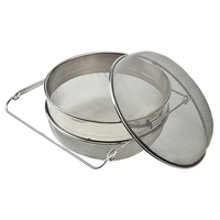 Strecuratoare Apicola, Flippy, din Inox, Dubla, Filtrare Miere, 25 x 25 x 10 cm, Gri