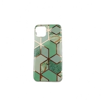 Husa protectie Vafy compatibila cu Huawei P30 Lite Soft IMD TPU Marble Geometric Verde