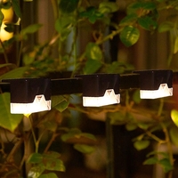 Aplica solara LED pentru Gradina, Flippy, Set 4 Bucati, ABS/Policarbonat, rezistenta la apa IP65, pentru trepte, borduri, terasa, 1.2V, 600mah, 7.9 x 5 cm, Lumina Alb calda, Negru