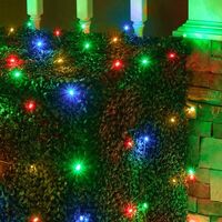 Instalatie Craciun, 90 m, 900 Led-uri ,Liniara, Rosu/Albastru/Rosu/Verde, Flash, Transformator cu telecomanda, Interconectabila, Prelungitor 3 m inclus, Fir Verde, Vafy