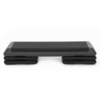 Stepper aerobic fitness profesional, reglabil 3 niveluri, PP, maxim 350 kg, 108x29x20 cm, negru gri