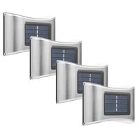 Aplica solara LED pentru Gradina, Flippy, Set 4 Bucati, ABS/Policarbonat, IP65, 6 LED-uri, pentru perete, trepte, borduri, terasa, 1.2V, 600 mah, 10 x 6.5 cm, 2 moduri de prindere, Lumina Alb Rece, Gri