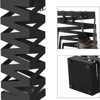 SONGMICS Suport metalic pentru umbrele, cu carlige si tava de picurare, 15x15x49cm, negru