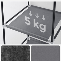 SONGMICS Garderoba pentru depozitarea hainelor, din material textil, design personalizabil, 45x88x168 cm, gri