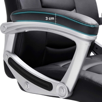 SONGMICS Scaun ergonomic de birou reglabil pe inaltime, piele ecologica, maxim 150 kg, 53x54x115 cm, negru