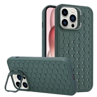 Husa de Protectie TPU, Vafy, pentru Apple iPhone 15, 3D Cube, cu Inel, Protectie Camera, Antisoc, Antizgariere, Antialunecare, Acoperire Completa, Verde