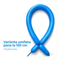 Baloane de Modelaj, Flippy, Set 50 bucati, Model Standard, din Latex, 30 x 1.5 cm, 1.8 g per unitate, pana la 150 cm, Albastru
