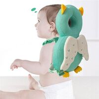 Perna tip Rucsac pentru Protectia Capului, Vafy, Tetiera tip Bufnita, pentru Bebelusi, 33x6x19 cm, 180 g, Verde