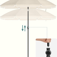 SONGMICS Umbrela terasa gradina sau plaja, cu inclinare, husa, diametru 160cm, bej