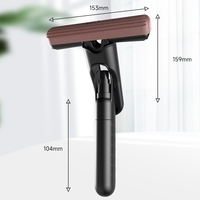 Mop Plat cu Pulverizare, Flippy, Recipient pentru Solutie de Suprafete, Geamuri, Interior Auto, Maner Scurt, Usor de Utilizat, Sistem de Stoarcere, 15.5 x 15.5 x 12.5 cm, Negru